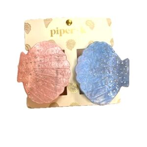 💙🔹️Piper K 🔹️set of 2 Sea Shells Hair Claw Clips